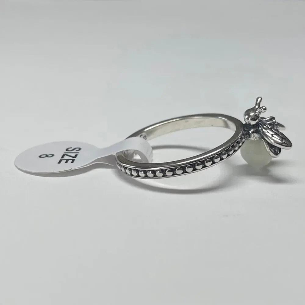 Glow In The Dark You Light Up My Life Stainless Steel Firefly Ring ~ Size 8